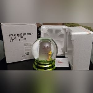 Disney Store Tinker Bell Snowglobe Picture Frame Green Base